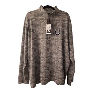 Colts  Liscenced Antigua Brigade Camo Mens Shirt  Quarter Zip Athletic 3x NWT